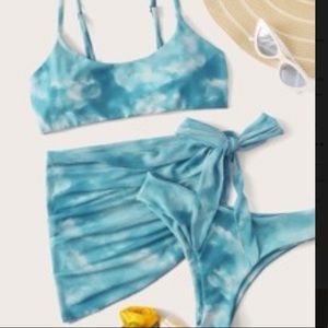 Tie dye swim suit with cover-up